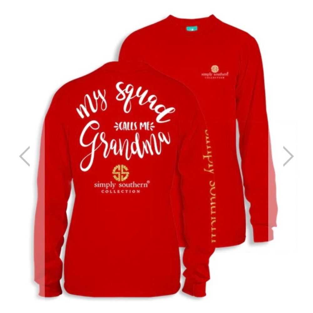 Simply Southern Red Grandma Squad Shirt long sleeve tee shirt